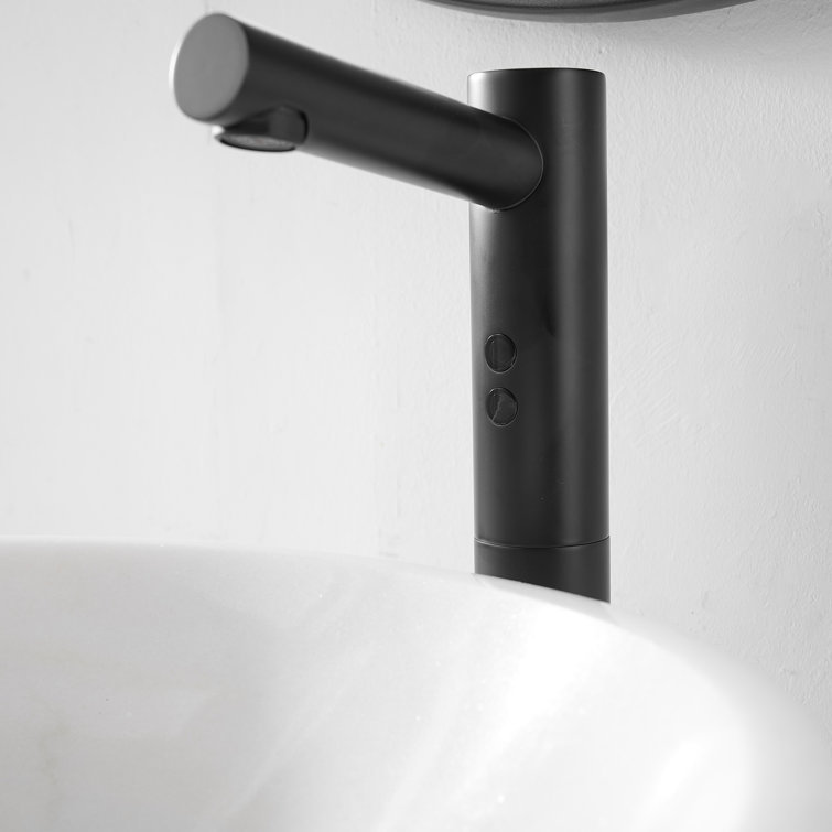 Matte Black Touchless Vessel Sink Faucet with Pop Up Drain