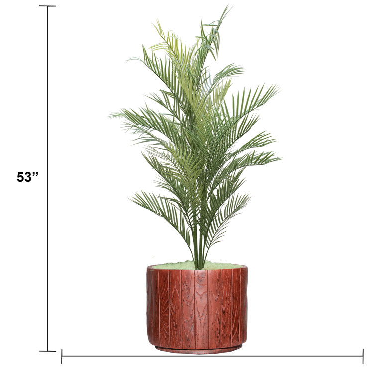 53'' Green Artificial Palm Tree in Cylinder Vase