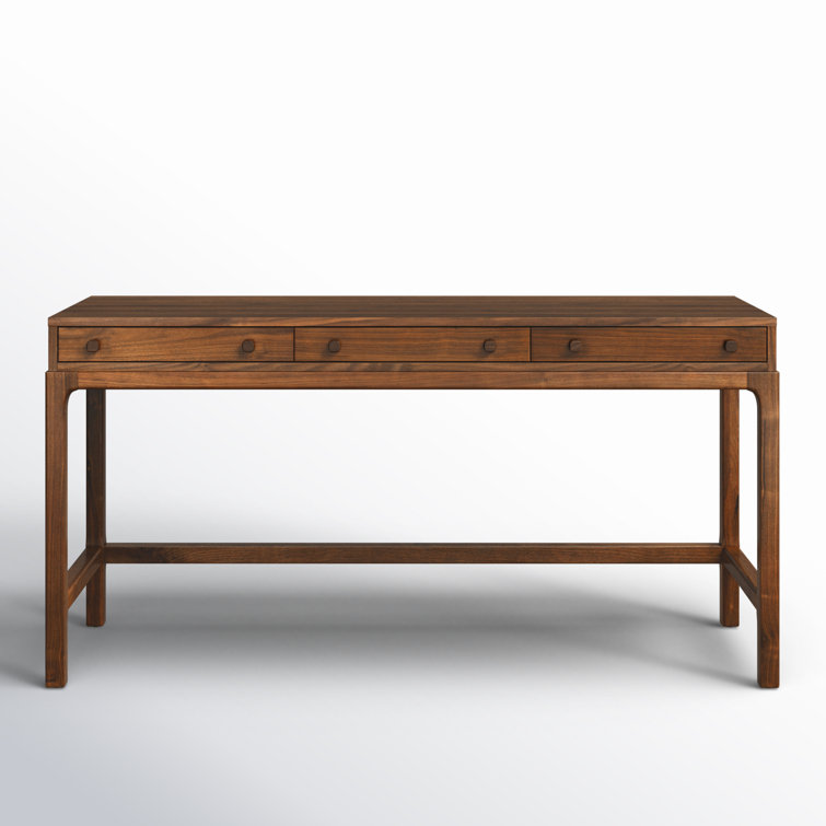 Daniella Modern Campaign Walnut Desk with Drawers - Brown