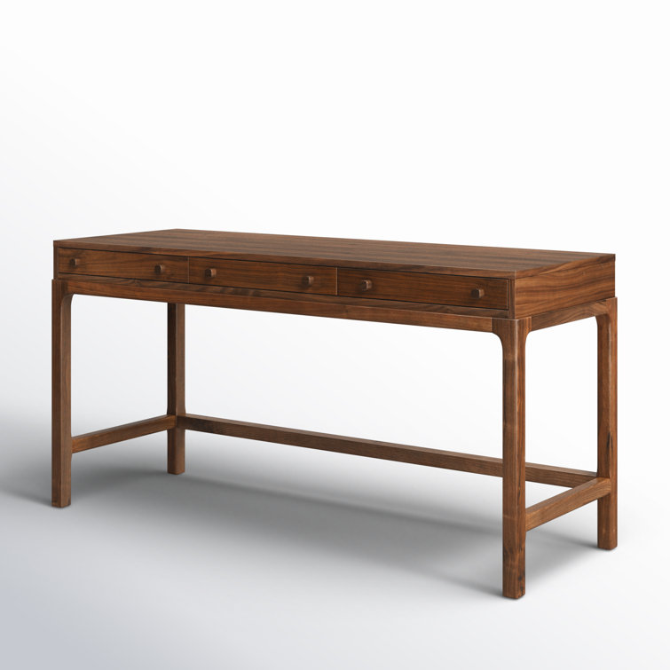 Daniella Modern Campaign Walnut Desk with Drawers - Brown