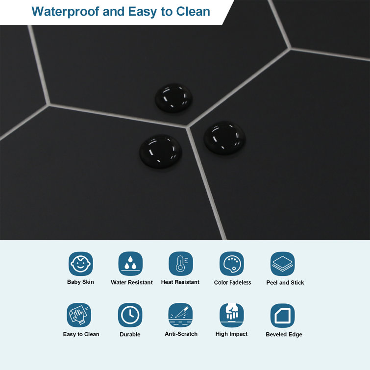 Noir Hexagon Composite Peel and Stick Wall Mural