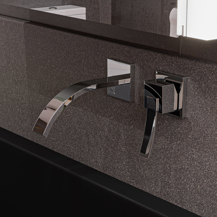 Polished Chrome Wall Mounted Single Lever Bathroom Faucet