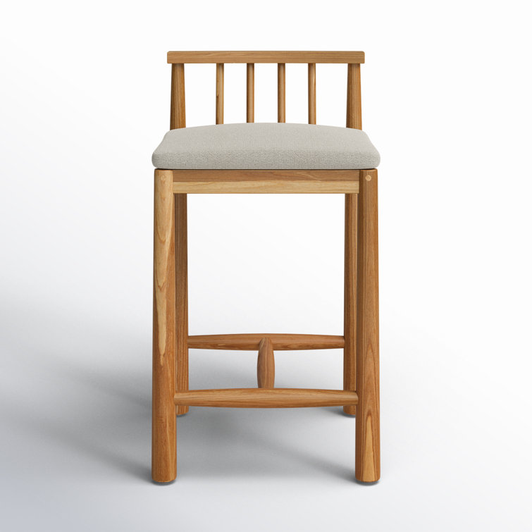 Natural Wood Dining Chair with Cream Cushions