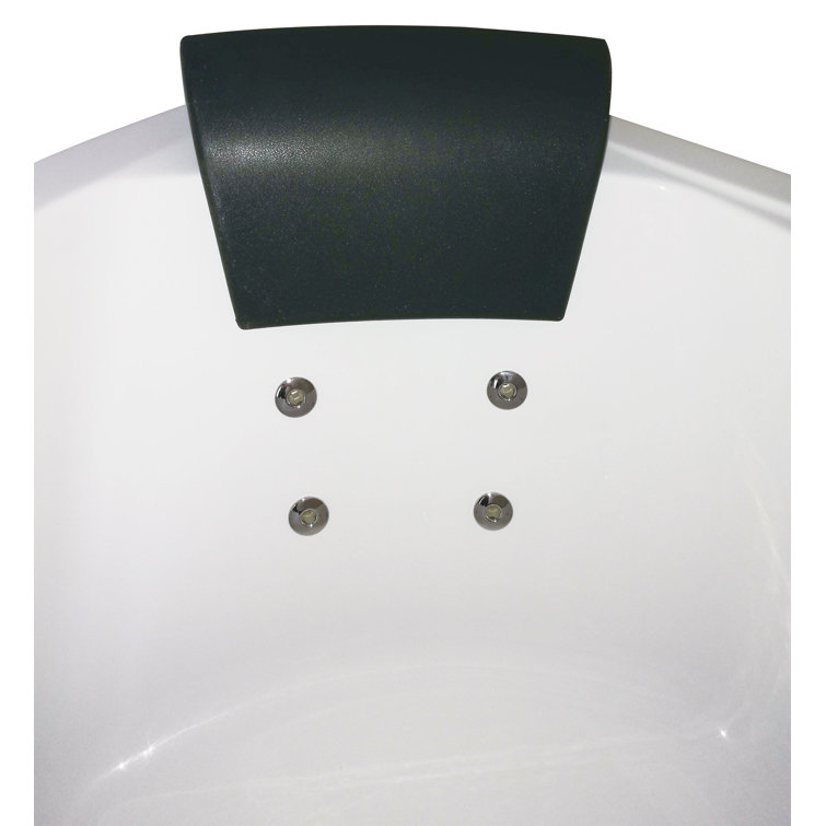 59.13'' White Acrylic Corner Whirlpool Bathtub