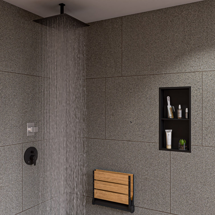 Black Matte Brass Ceiling Mounted Shower Arm