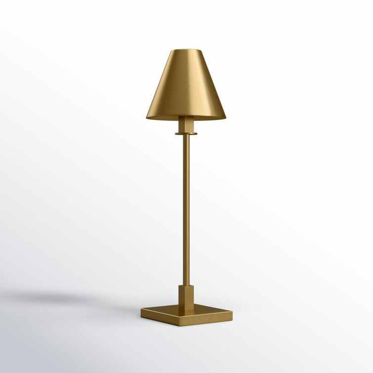 Brass Stainless Steel Buffet Table Lamp with Empire Shade