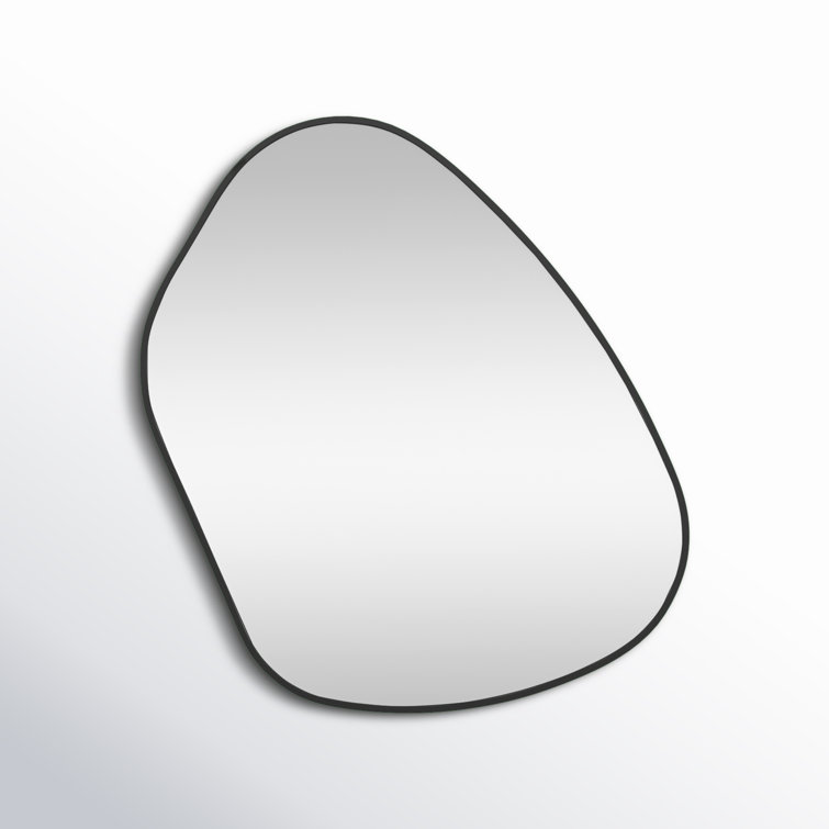 Solana Black Wood Asymmetrical Wall Mirror