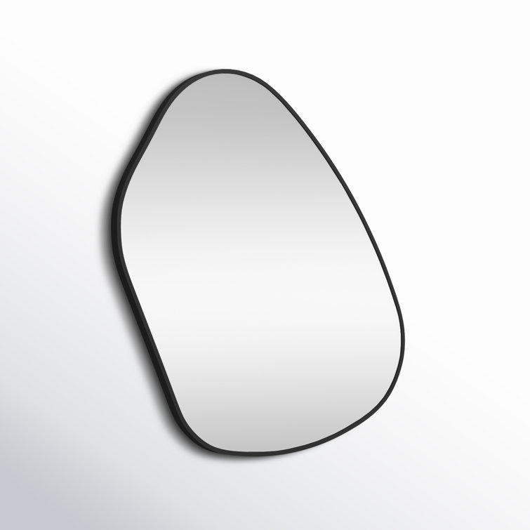 Solana Black Wood Asymmetrical Wall Mirror