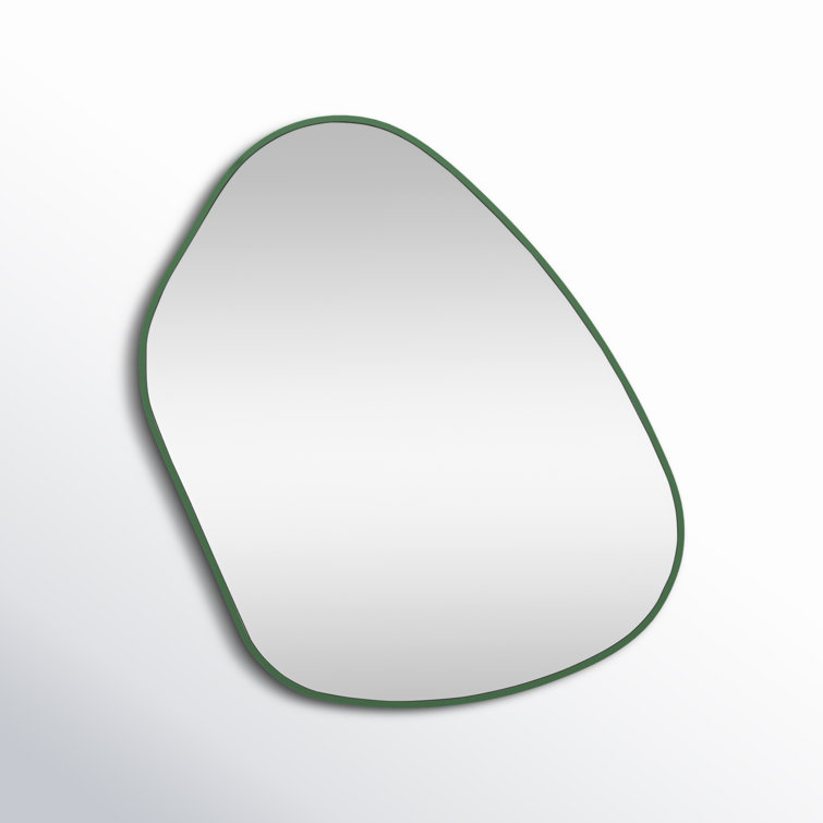 Solana Green Wood Asymmetrical Wall Mirror