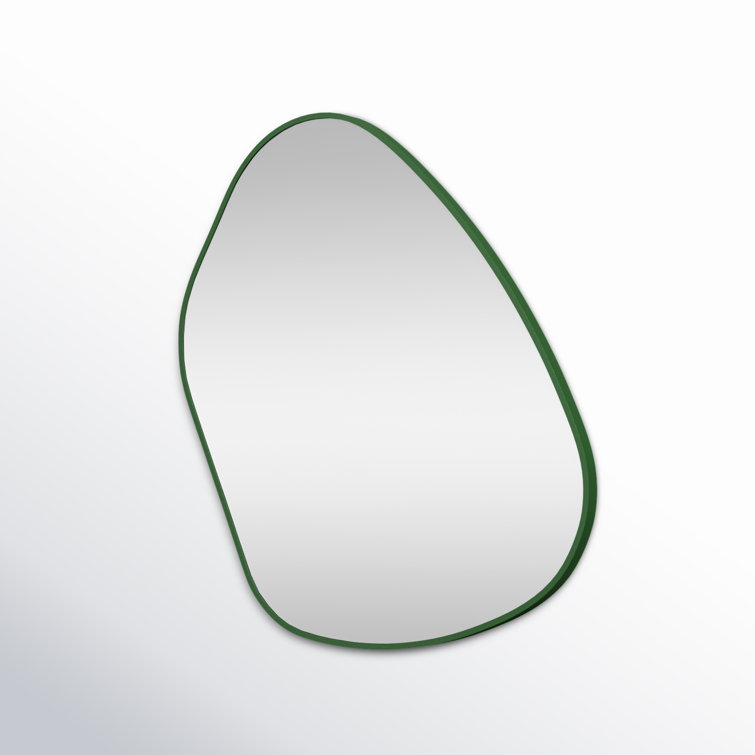 Solana Green Wood Asymmetrical Wall Mirror