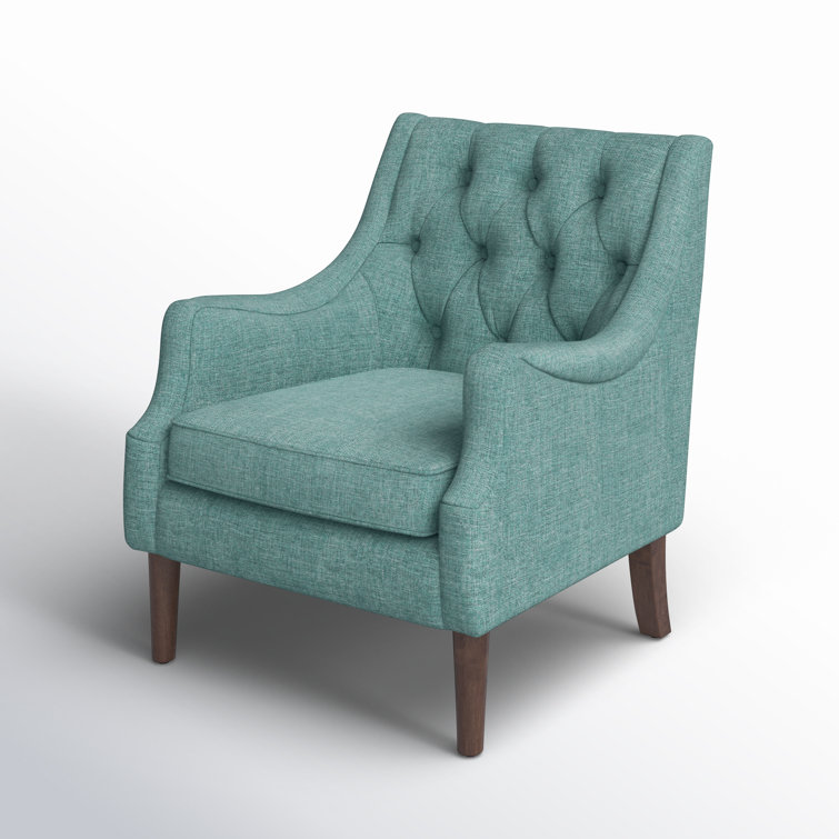 Teal Handcrafted Solid Wood Accent Chair