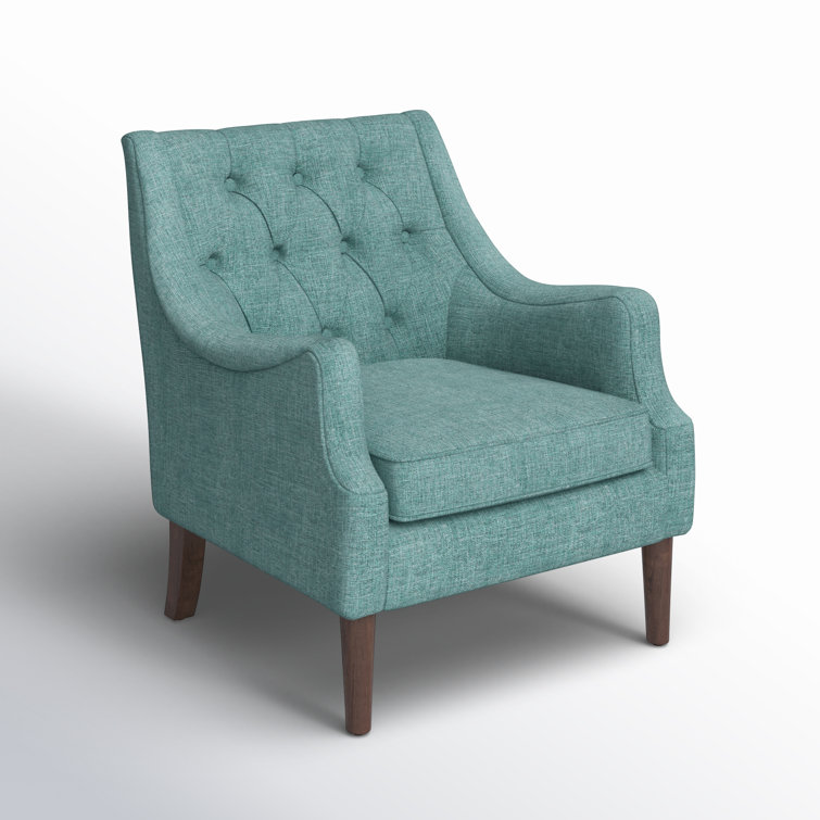 Teal Handcrafted Solid Wood Accent Chair