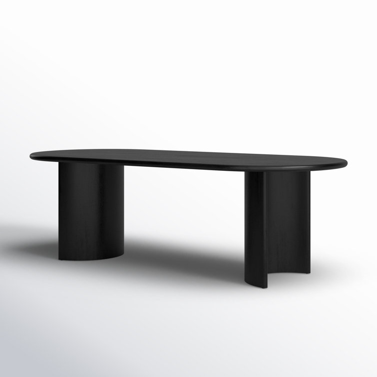 Black Acacia Oval Dining Table for Ten