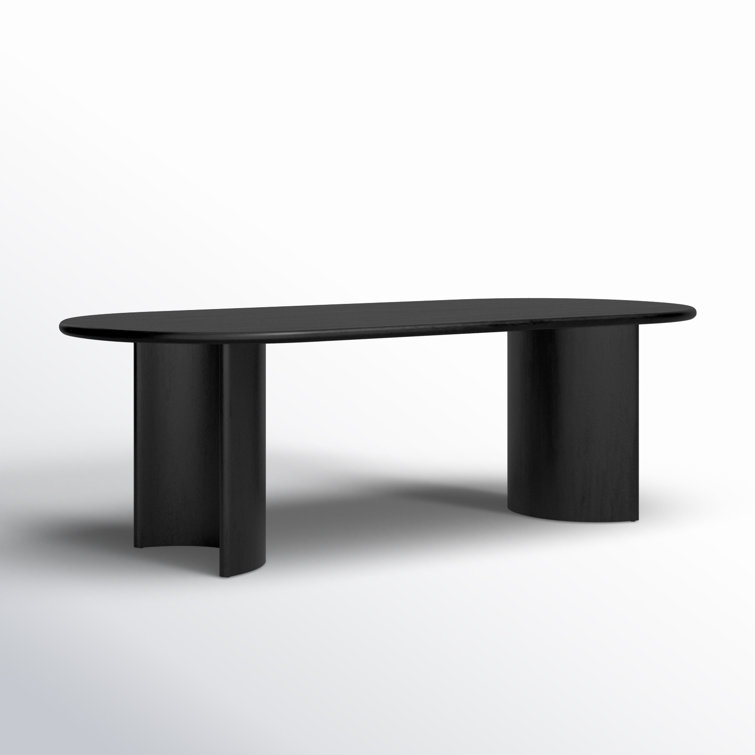 Black Acacia Oval Dining Table for Ten
