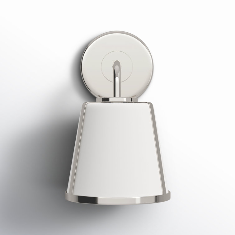 Elegant Polished Nickel Outdoor Wall Sconce with White Etched Opal Shade