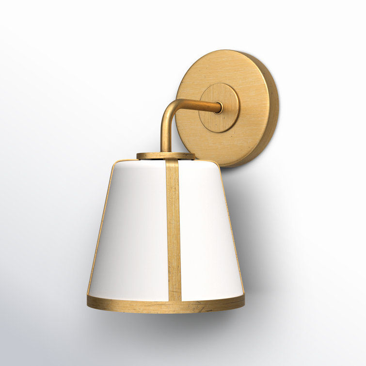 Antique Gold Fulton 1-Light Sconce with Etched Opal Shade