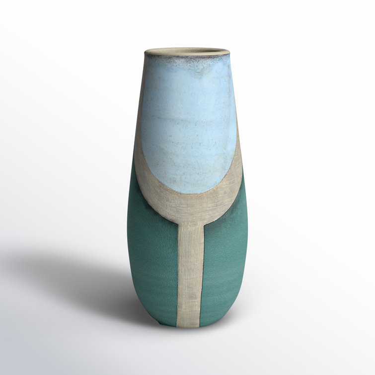 Blue and Green Ceramic Bud Table Vase