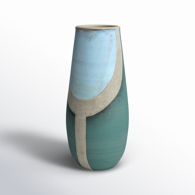 Blue and Green Ceramic Bud Table Vase
