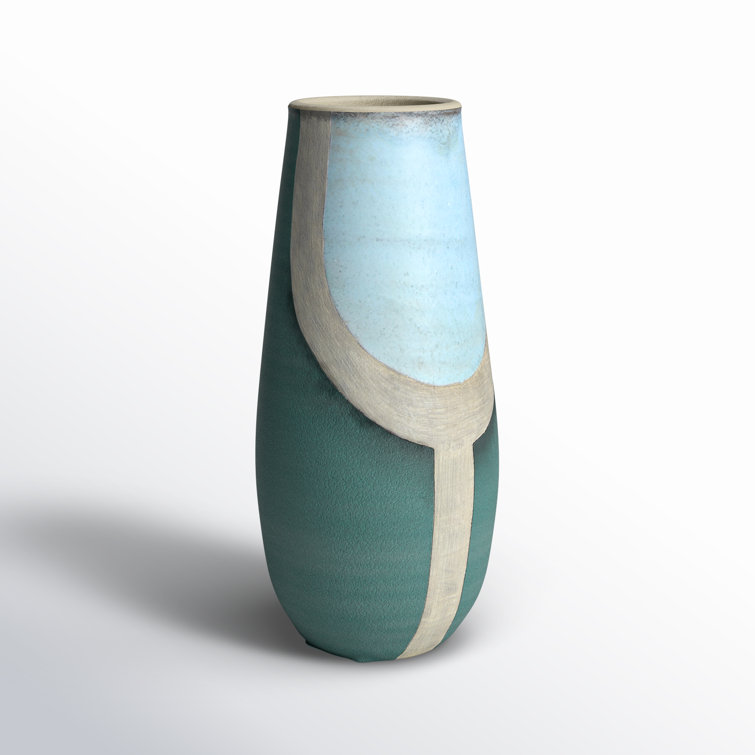 Blue and Green Ceramic Bud Table Vase