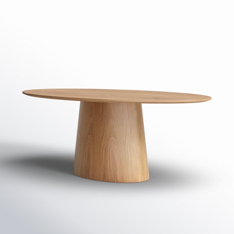Contemporary Mid-Century 78'' Oval Natural Wood Dining Table