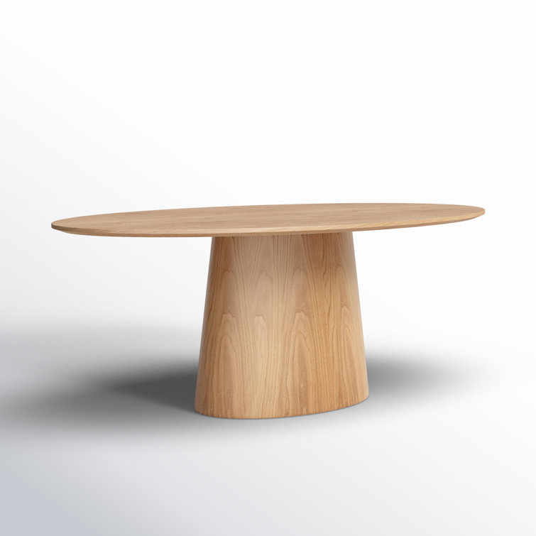 Contemporary Mid-Century 78'' Oval Natural Wood Dining Table