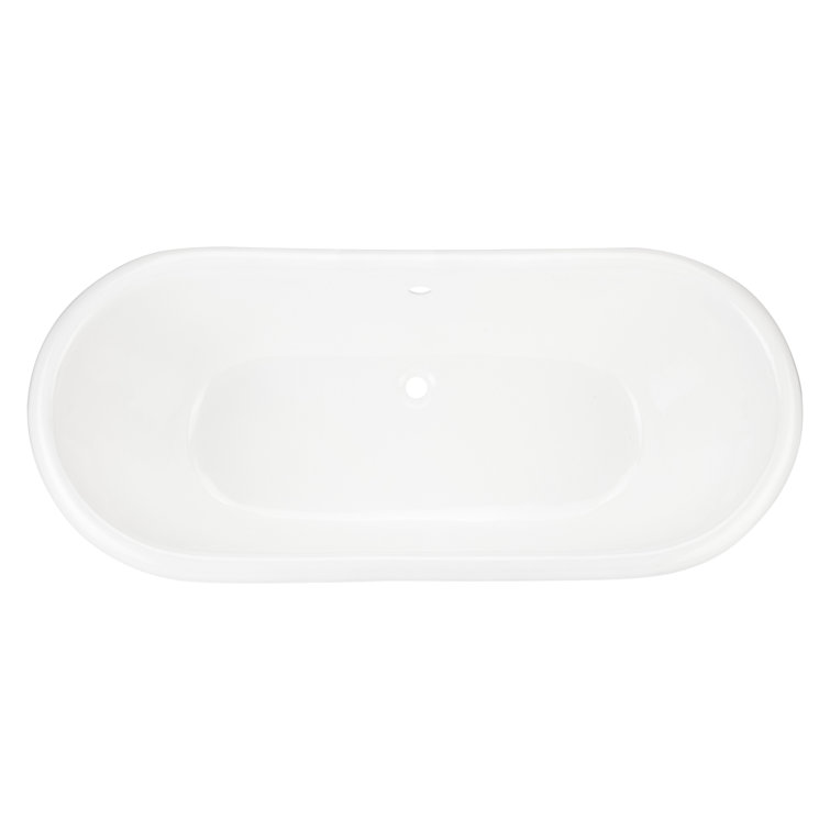 Frayser 71" White Cast Iron Freestanding Oval Pedestal Tub