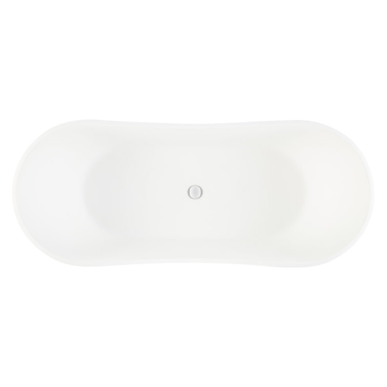 Sheba 72" White Solid Surface Freestanding Soaking Tub