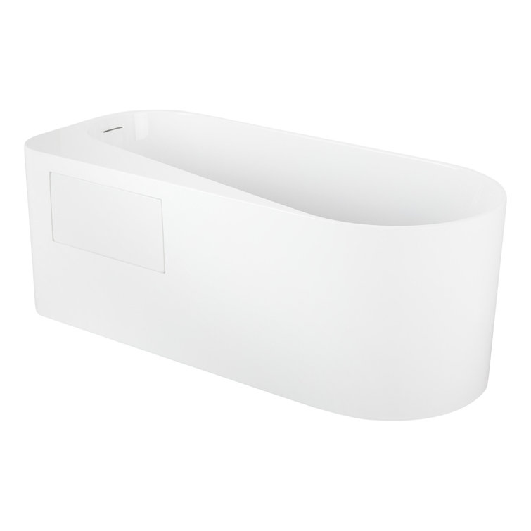 Dellway 66" Glossy White Acrylic Freestanding Soaking Tub