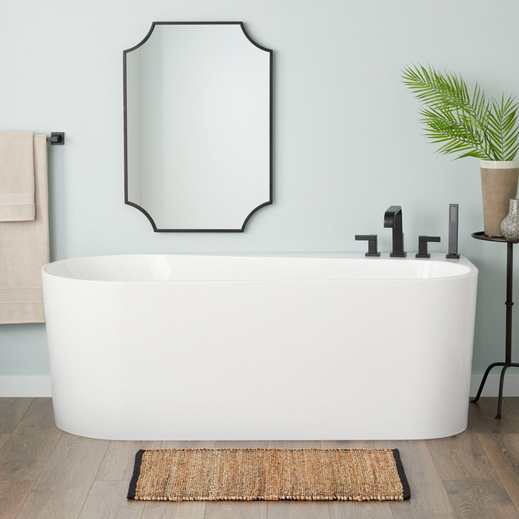 Dellway 66" Glossy White Acrylic Freestanding Soaking Tub