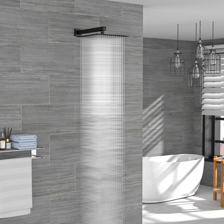 10 Inch Matte Black Stainless Steel Square Rain Shower Head
