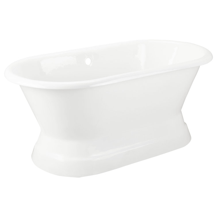 Henley 66" White Cast Iron Freestanding Pedestal Tub
