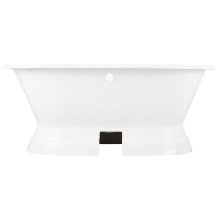 Henley 66" White Cast Iron Freestanding Pedestal Tub