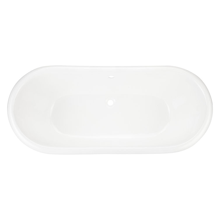 Frayser 71" White Cast Iron Freestanding Oval Pedestal Tub