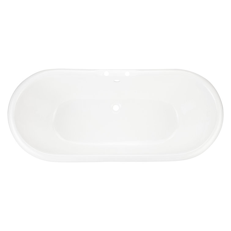 Frayser 71" White Cast Iron Free Standing Soaking Tub