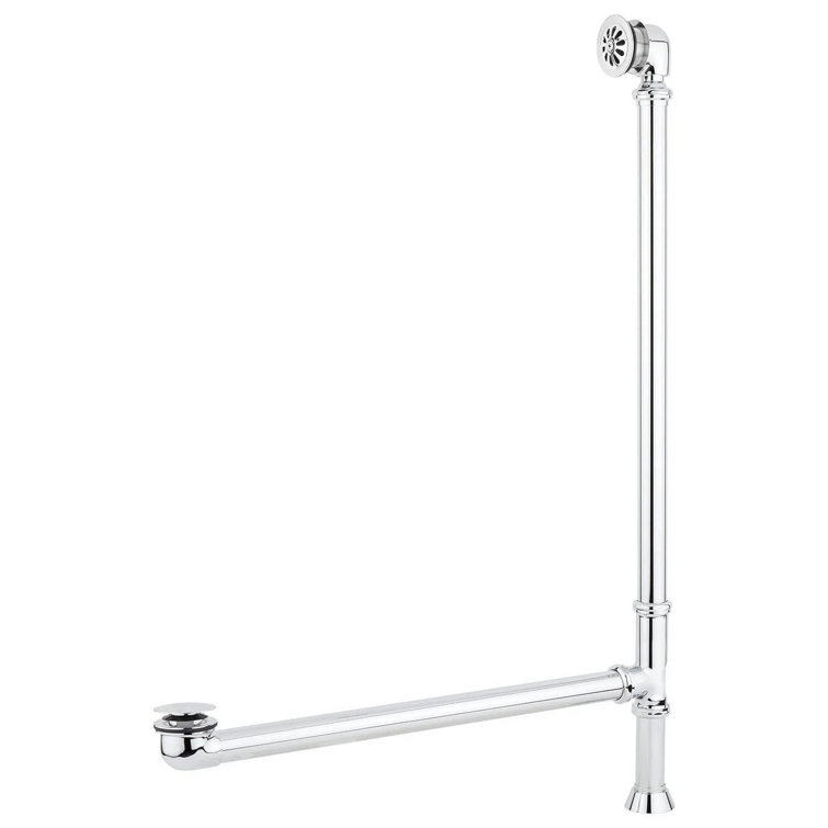 Brayden 68" White and Stainless Steel Cast Iron Freestanding Tub