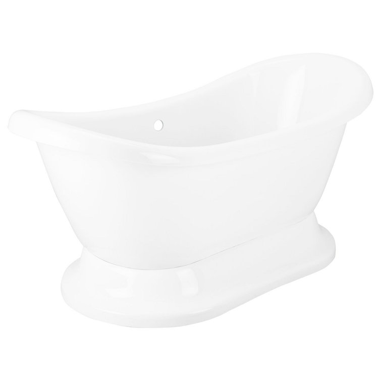Rosalind 63" White Acrylic Pedestal Soaking Tub