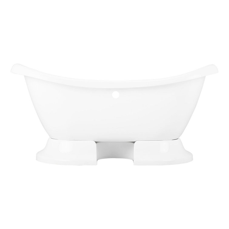 Rosalind 63" White Acrylic Pedestal Soaking Tub