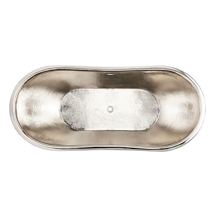 Anastasia 71" Oval Copper and Nickel Free Standing Soaking Tub