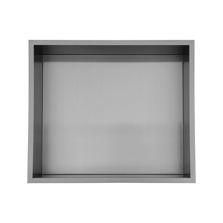 Black Stainless Steel Shower Wall Niche with Anti-Water Slope