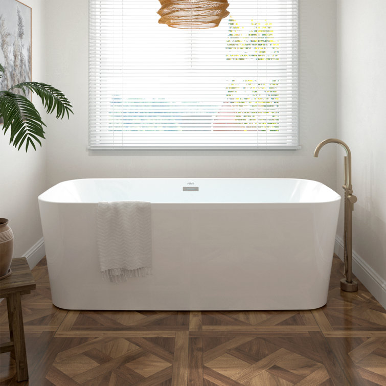 Shangri-La 67" Glossy White Acrylic Freestanding Bathtub