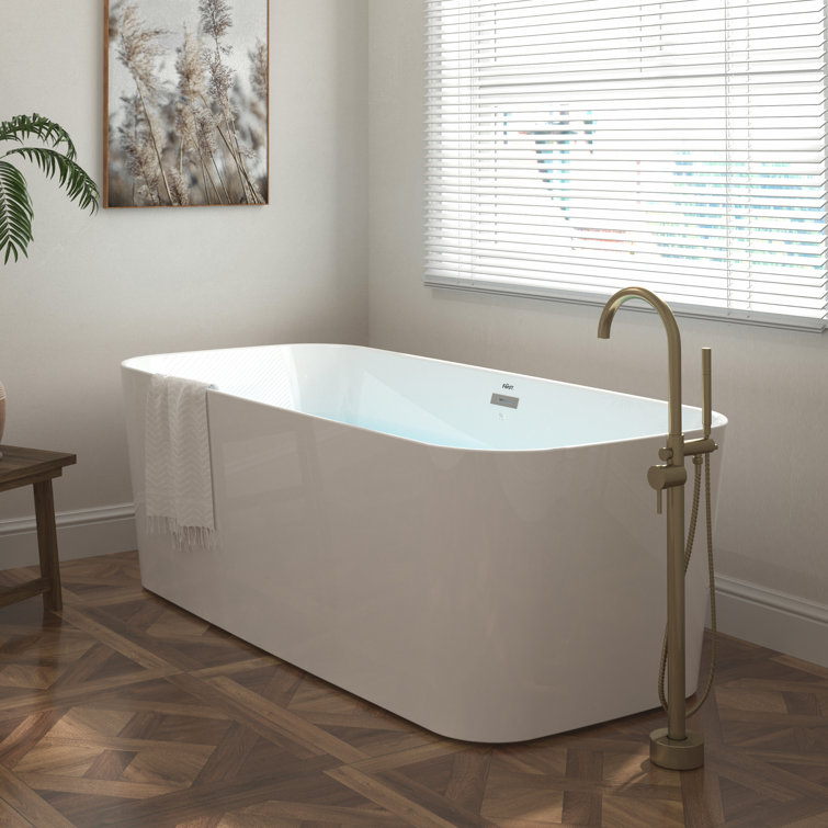 Shangri-La 67" Glossy White Acrylic Freestanding Bathtub
