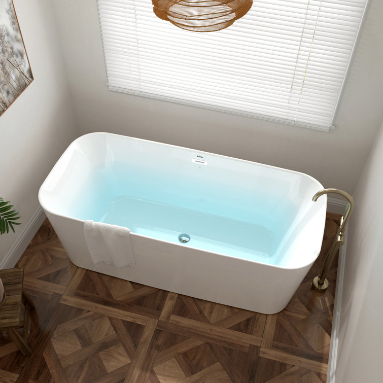 Shangri-La 67" Glossy White Acrylic Freestanding Bathtub