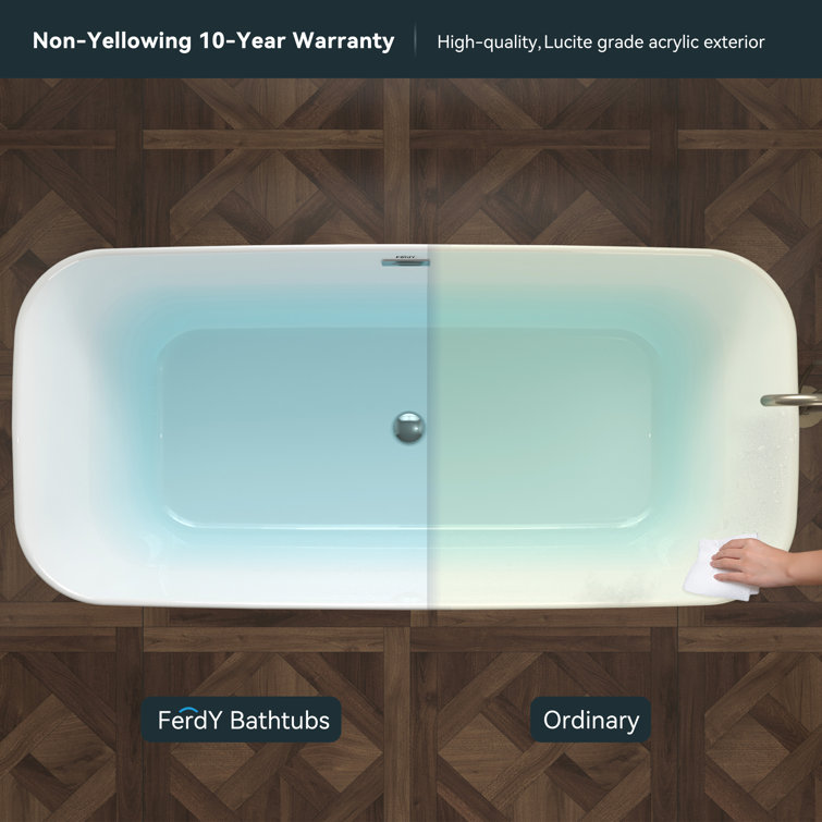 Shangri-La 67" Glossy White Acrylic Freestanding Bathtub