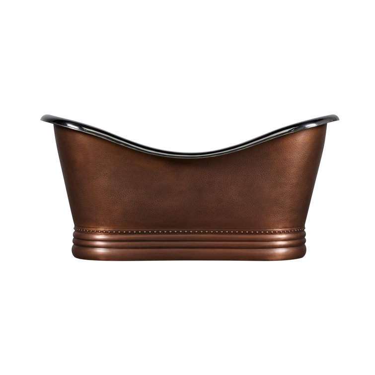 Paige 72" Copper and Nickel Freestanding Double Slipper Tub