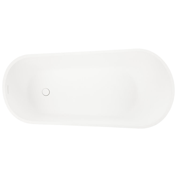 Sheba 66" White Solid Surface Freestanding Soaking Tub