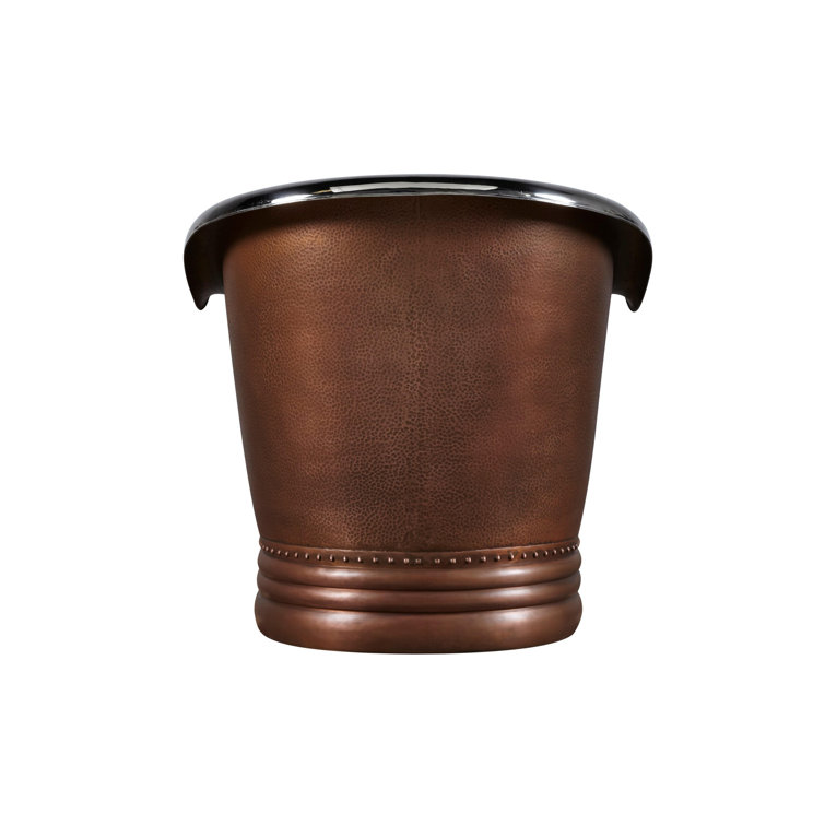 Paige 66" Antique Copper Double Slipper Pedestal Tub