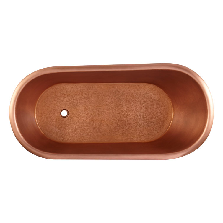 Paxton 59" Copper Freestanding Slipper Tub with Rolled Rim