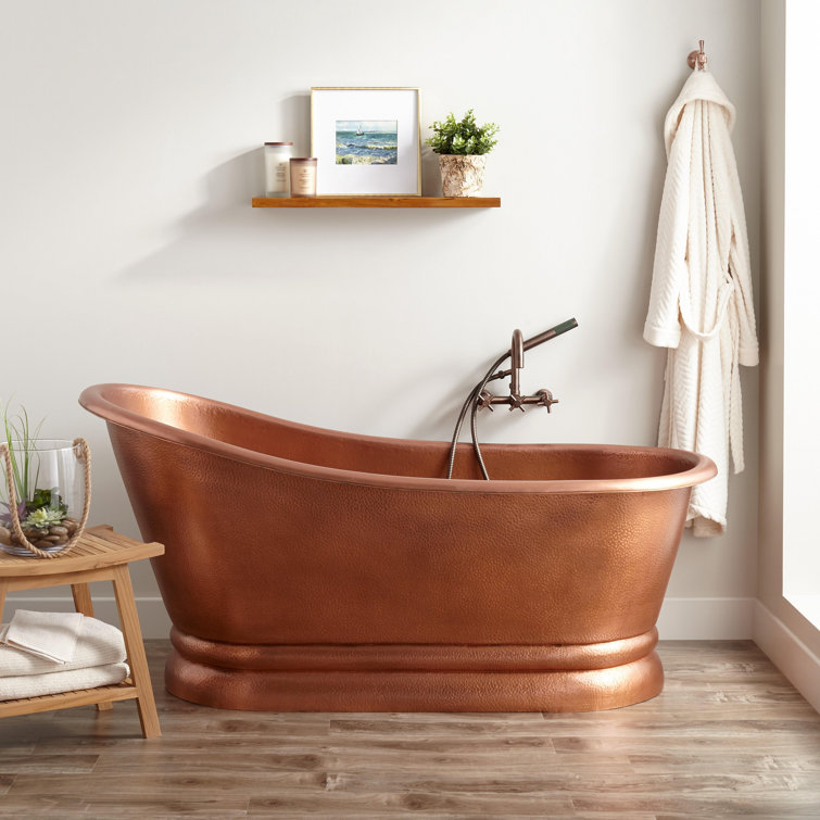 Paxton 59" Copper Freestanding Slipper Tub with Rolled Rim