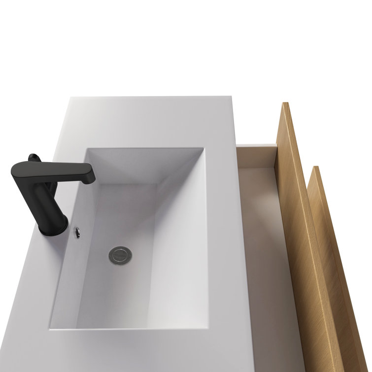 Cassidy 36" Natura Wall-Mounted Vanity with Cultured Marble Top