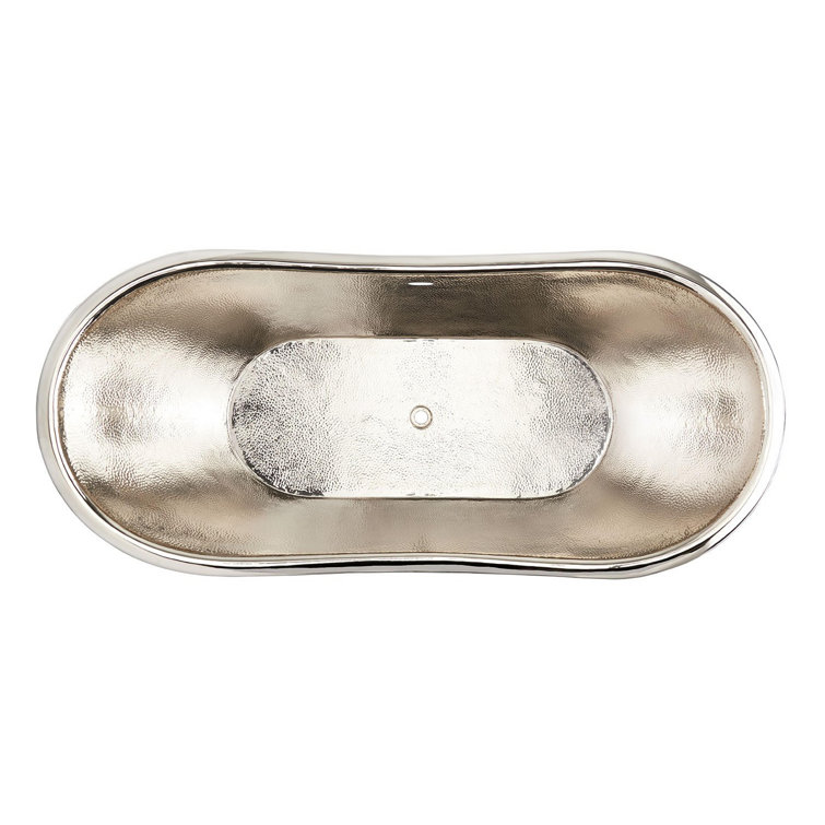 Anastasia 71" Nickel-Plated Copper Free Standing Soaking Tub